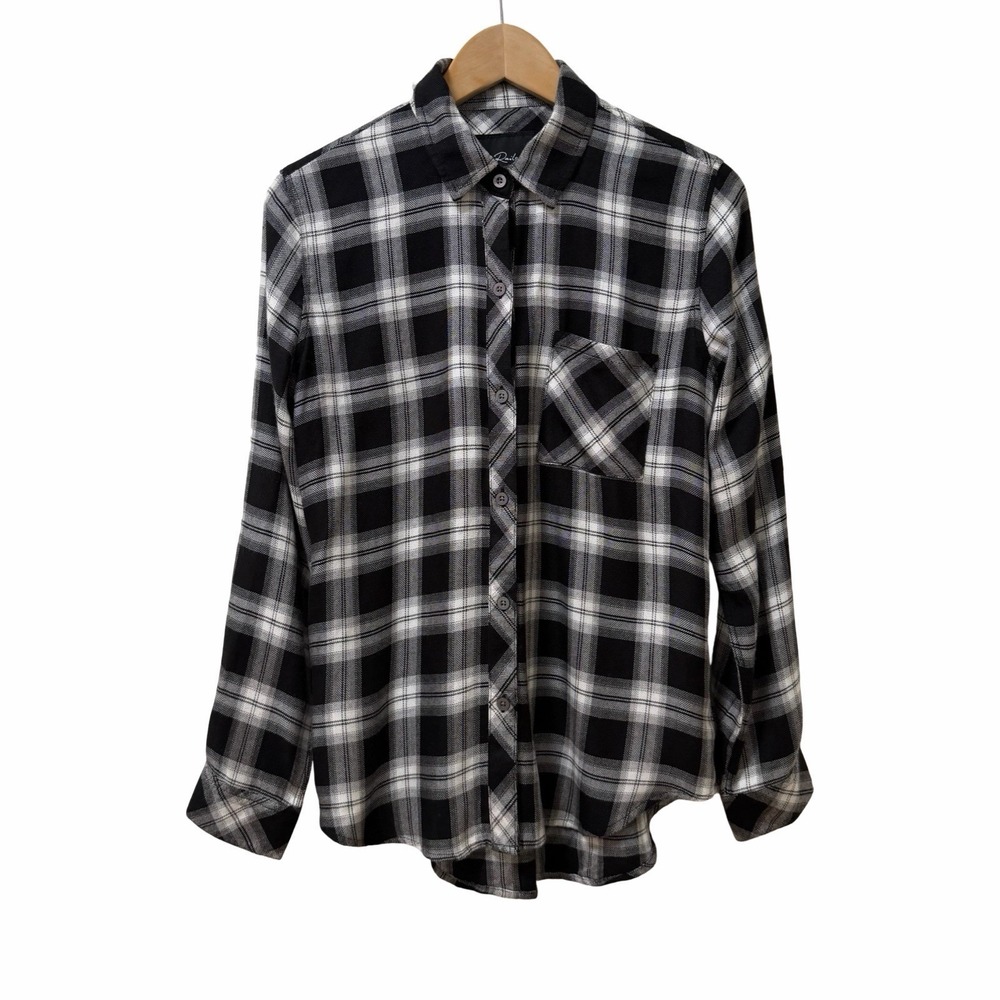 RAILS Womens Hunter Plaid Button Up Shirt Size S Black White Country Western NEW
